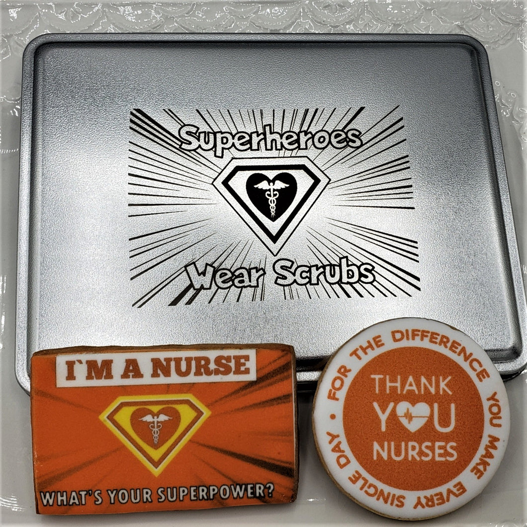 Nurses are Superheroes Cookie Gift Box