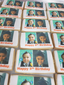 Personalized Then and Now Birthday Cookies - Boxed Set of 20